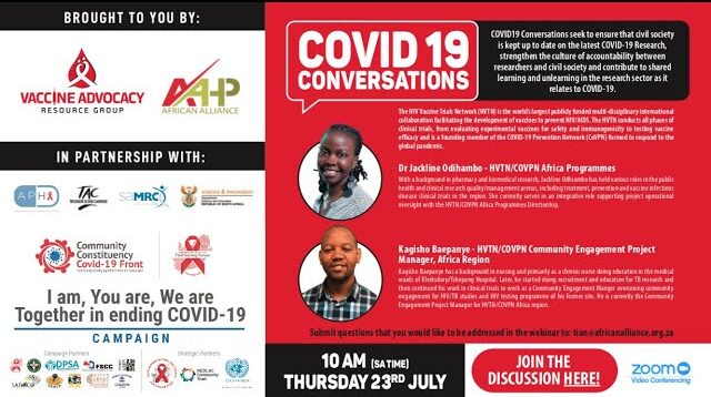 COVID-19 Conversations with PDR. JACKLINE ODIHAMBO AND KAGISHO BAEPANYE
