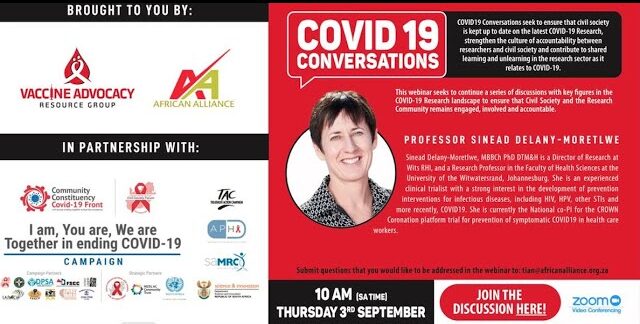 COVID-19 Conversations with PROFESSOR SINEAD DELANY- MORETLWE
