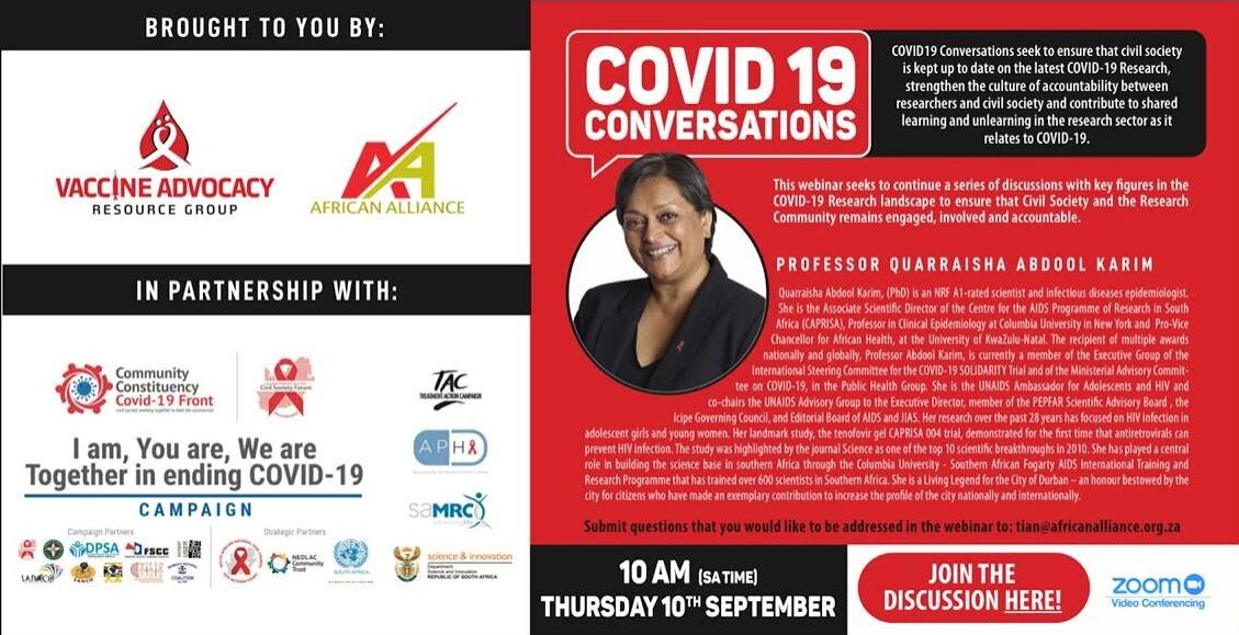 COVID-19 Conversations with QUARRAISHA ABDOOL KARIM
