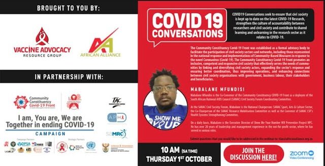 COVID-19 Conversations with MABALANE MFUNDISI