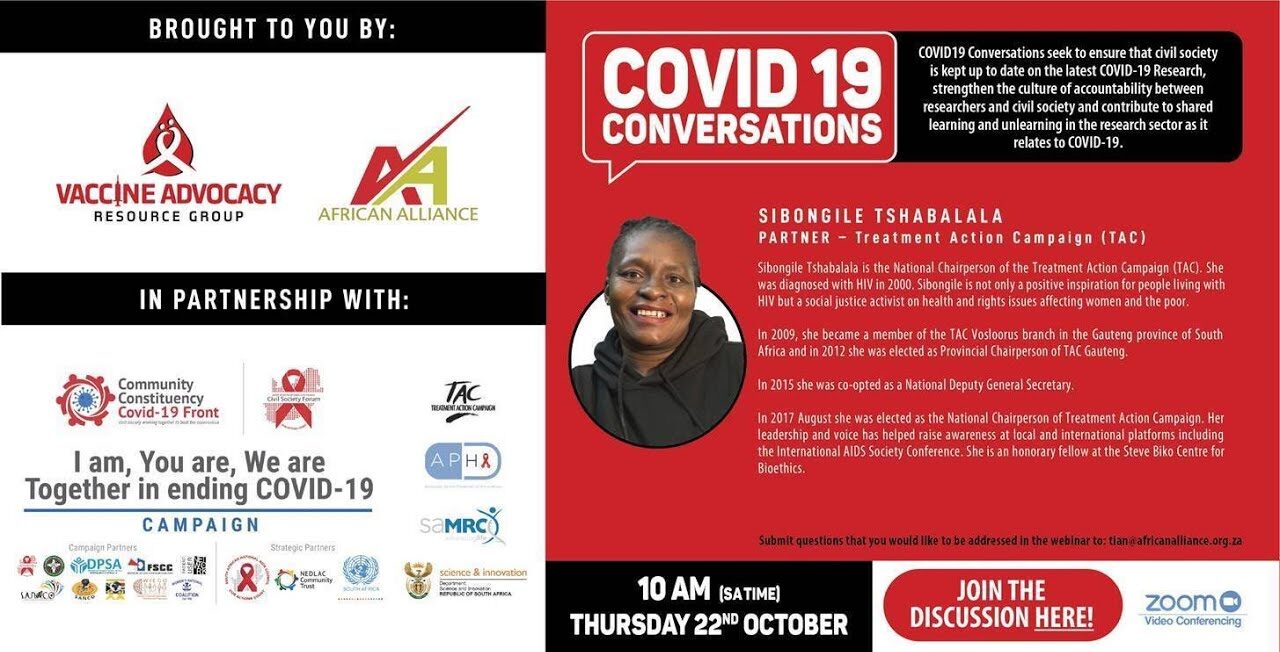 COVID-19 Conversations with SIBONGILE TSHABALALA