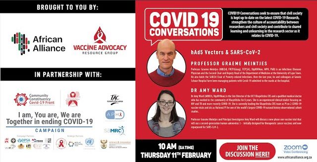 COVID-19 Conversations with PROFESSOR GRAEME MEINTJIES & DR. AMY WARD